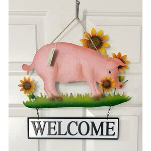 Welcome Pig Metal Wall Decor, NEW